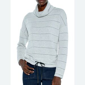 NIC+ZOE Striped Cowl Neck Sweater -XL
